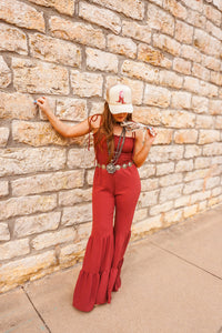 The Cree Jumpsuit in Burgundy