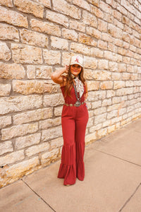 The Cree Jumpsuit in Burgundy