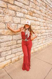 The Cree Jumpsuit in Burgundy