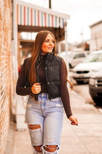 The Macie Puffer Vest in Black