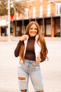 The Macie Puffer Vest in Ivory