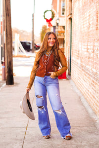 The Bart Sweater Vest in Brown