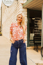 Load image into Gallery viewer, The Red Floral Horse Top
