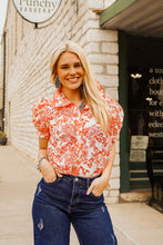 Load image into Gallery viewer, The Red Floral Horse Top
