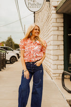 Load image into Gallery viewer, The Red Floral Horse Top
