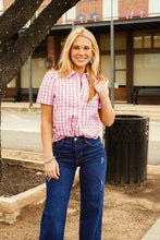 Load image into Gallery viewer, The Pink Gingham Pearl Snap
