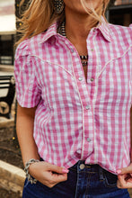 Load image into Gallery viewer, The Pink Gingham Pearl Snap
