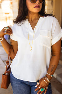 The Wheeler Top in Cream