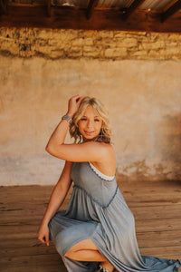 The Theros Dress in Blue Gray