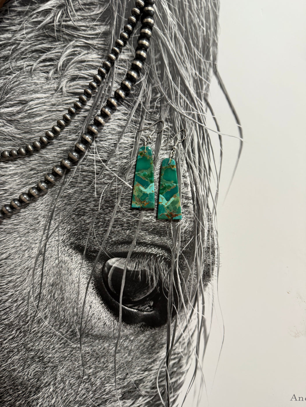 Authentic Slab Earrings in Turquoise