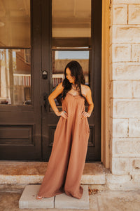 The Ines Jumpsuit in Mocha