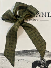 Load image into Gallery viewer, Olive Green Equestrian Bit Silk Twilly

