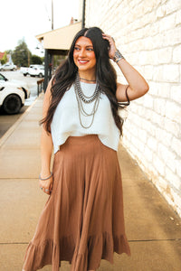 The Beisel Tie Sweater in Ivory