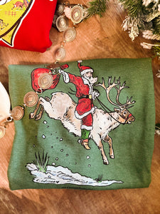 The Rank Reindeer Crewneck in Green