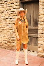 Load image into Gallery viewer, The Rank Retro Dress in Saddle
