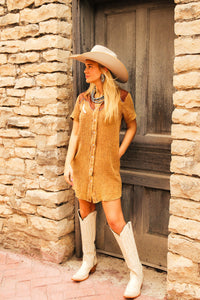 The Rank Retro Dress in Saddle