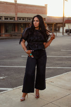 Load image into Gallery viewer, The Onyx Bow Peplum Top
