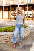 Load image into Gallery viewer, The Striped Alexandria Top in White
