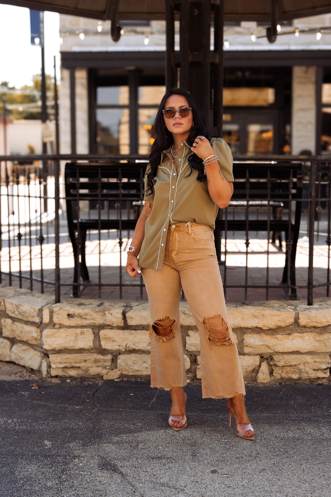 The Shorty Top in Olive
