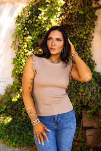 The Alexandria Top in Taupe