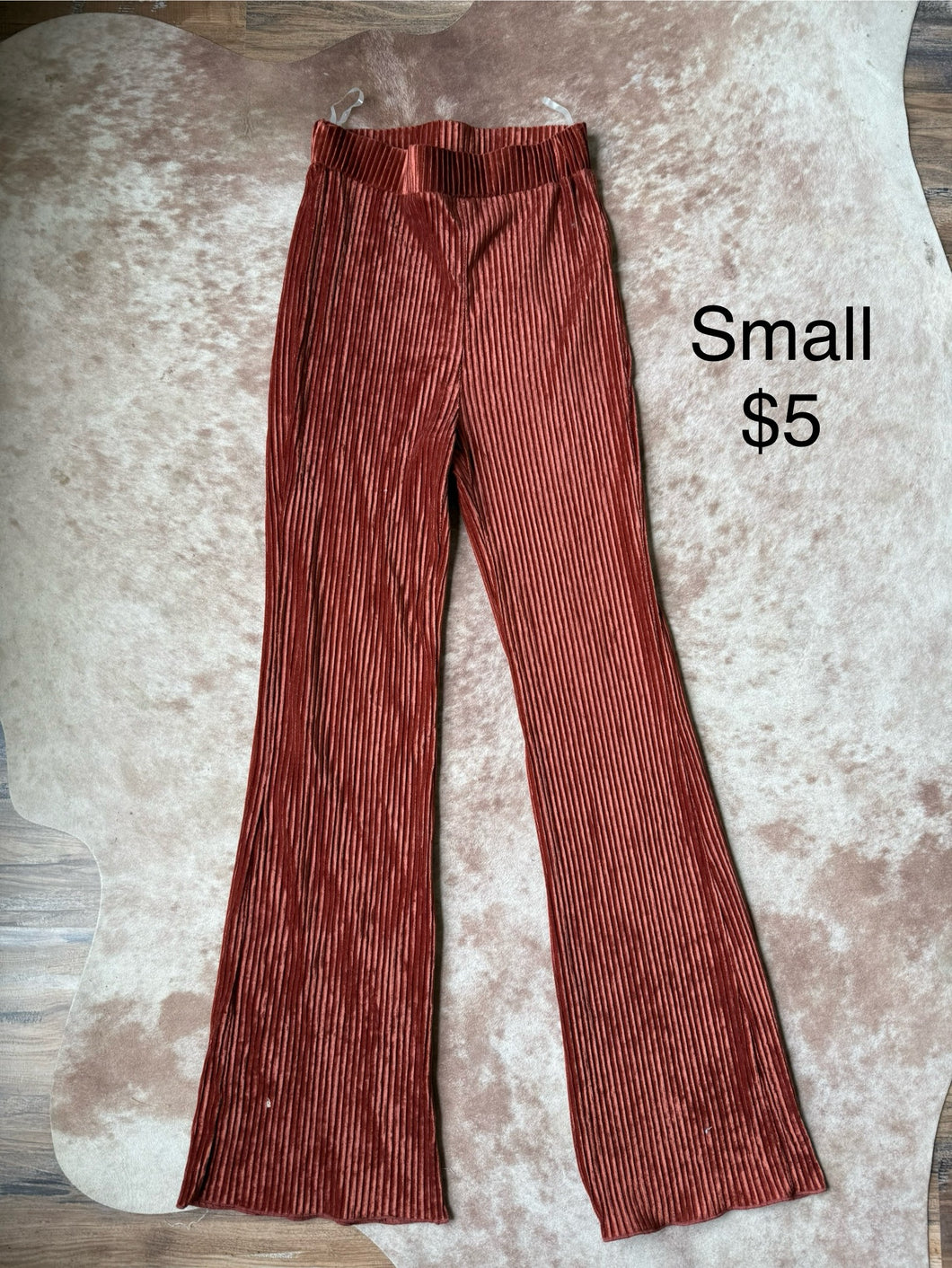 SALE 47. Ribbed Rust Pants / SZ SMALL