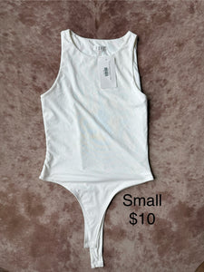SALE 52. White Bodysuit / SZ SMALL