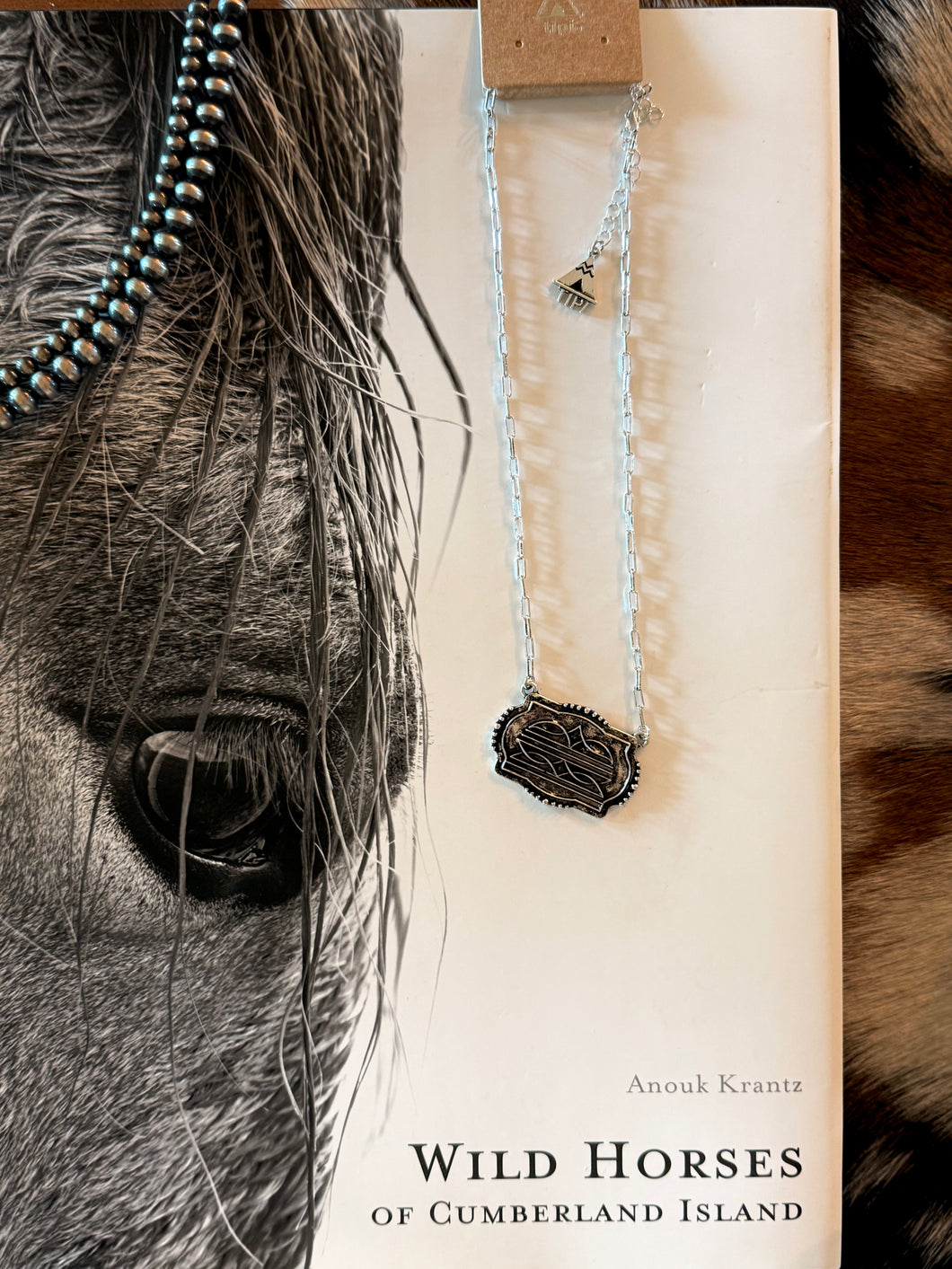 Faux Boot Stitch Necklace
