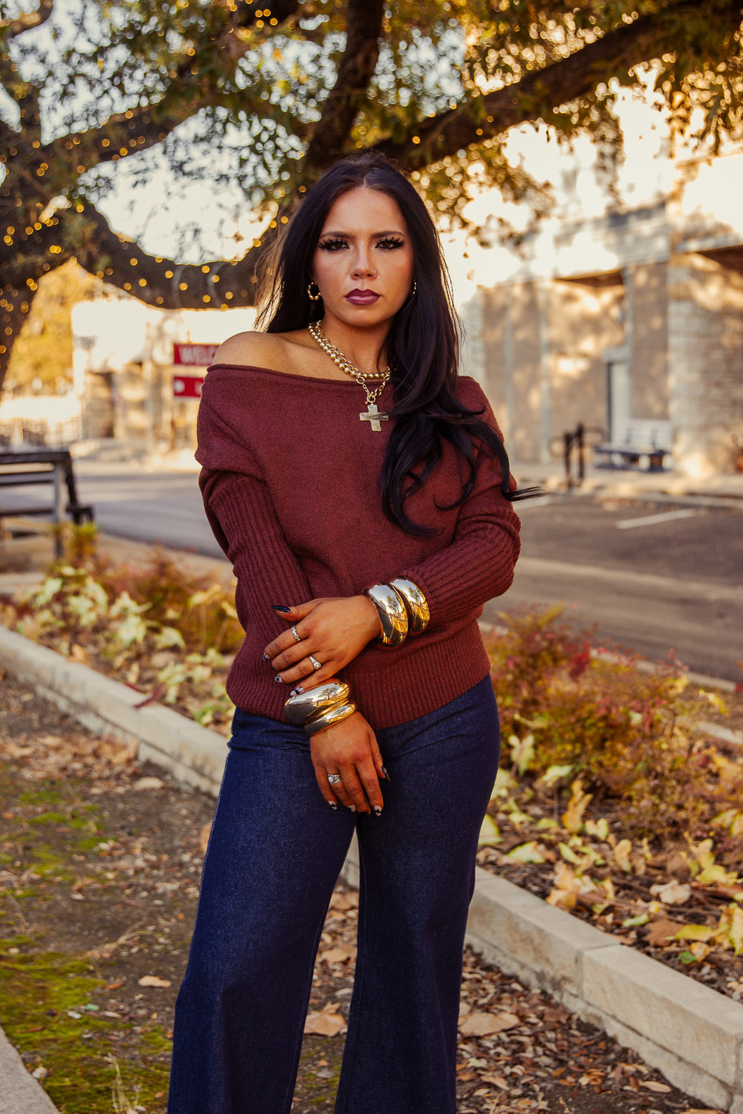 The Amber Sweater in Cocoa