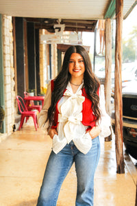 The Beisel Tie Sweater in Red