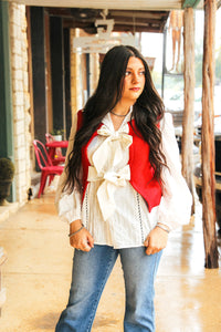 The Beisel Tie Sweater in Red