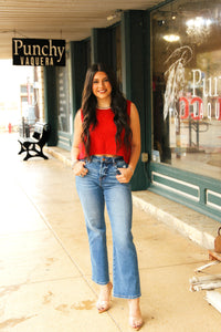 The Beisel Tie Sweater in Red