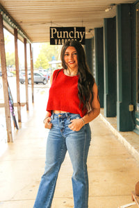 The Beisel Tie Sweater in Red