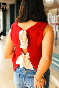 The Beisel Tie Sweater in Red