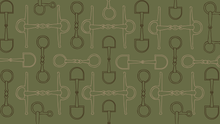 Load image into Gallery viewer, Olive Green Equestrian Bit Silk Twilly
