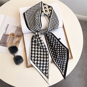 Black Houndstooth Wide Twilly