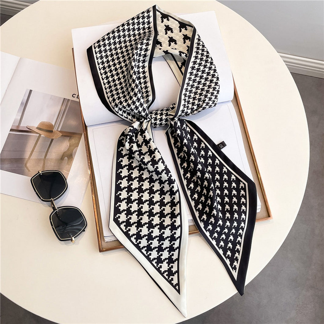 Black Houndstooth Wide Twilly