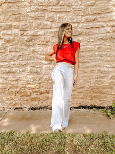 The Wesleigh Top in Red