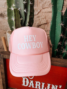 Pink Hey Cowboy Trucker Hat