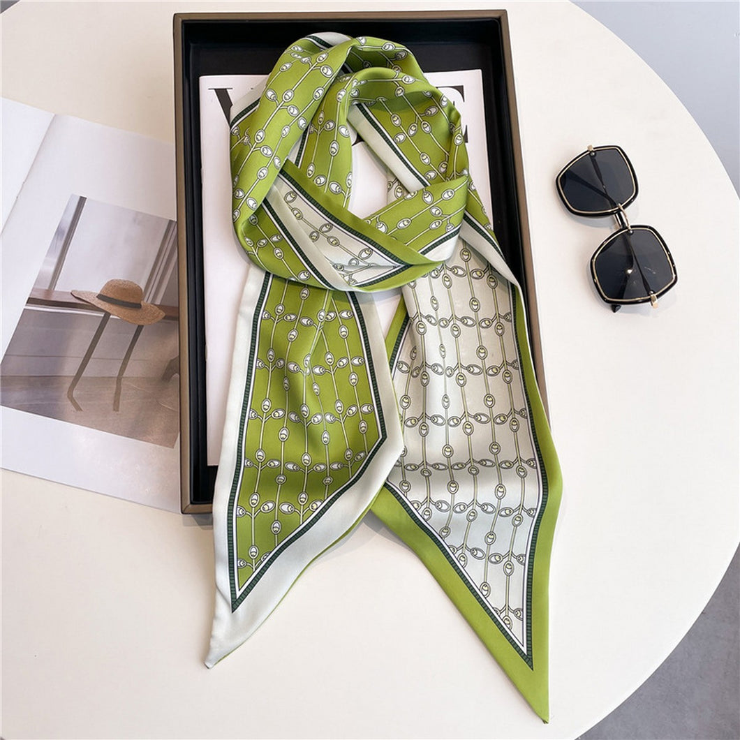 Lime Green/Cream Wide Twilly