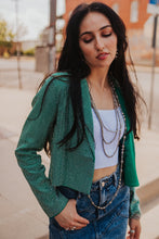 Load image into Gallery viewer, The Lottie Rhinestone Jacket in Green
