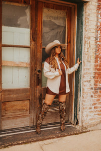 The Retro Cowboy Shacket in Cream