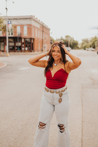 The Ben Bodysuit in Crimson