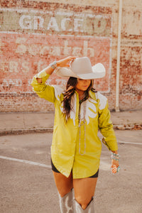 The Retro Cowboy Shacket in Avocado