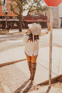 The Retro Cowboy Shacket in Cream