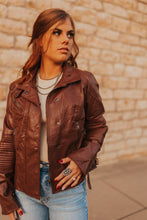 Load image into Gallery viewer, The Carley Leather Jacket in Brown
