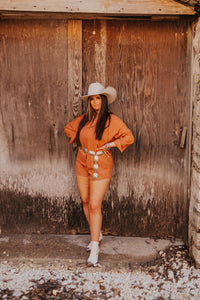 The Farley Romper in Terracotta