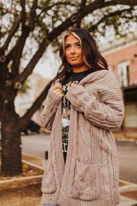 The Rylan Cardigan in Taupe