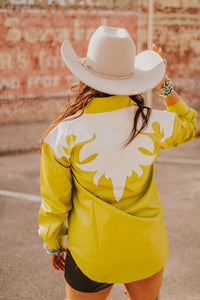 The Retro Cowboy Shacket in Avocado