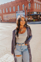 Load image into Gallery viewer, The Conlee Cardigan in Steel Blue
