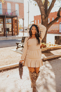 The Faye Dress in Taupe